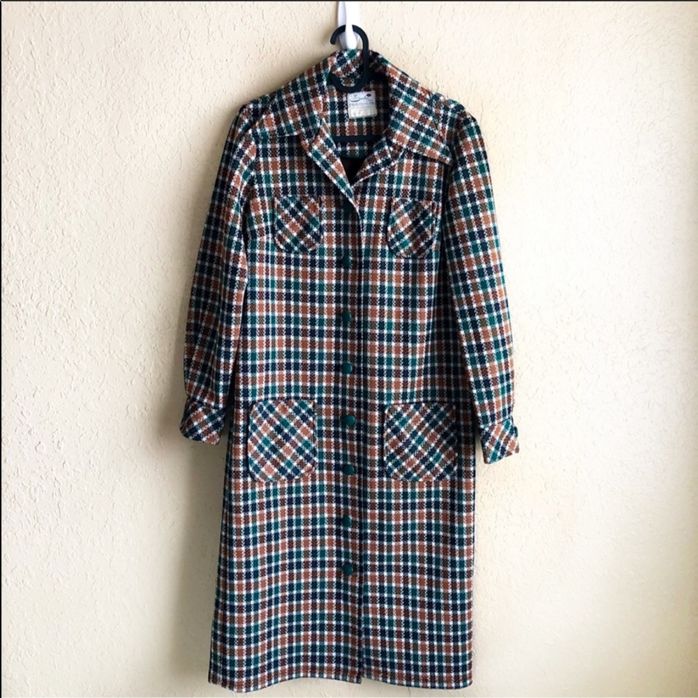 Vintage Serbin of Florida Lightweight Plaid Trench